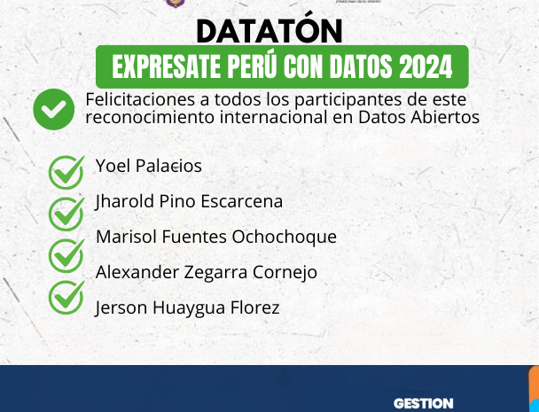  Dataton agradecimiento y Felicitaciones a los participantes