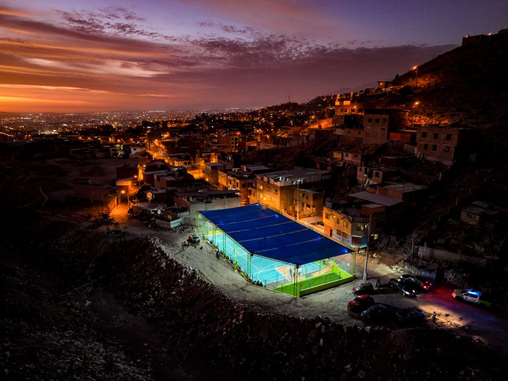 Inauguración de Losa Deportiva con luz solar en Nueva Israel